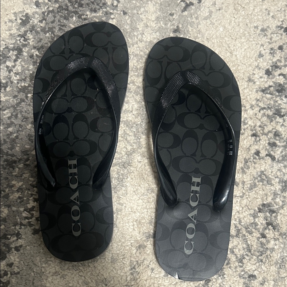 Coach Black Patterned Sandals for Women